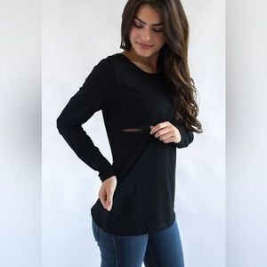 Nursing Queen Classic long Sleeve Nursing Top - Size Small